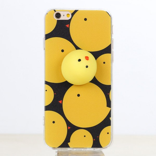 Wholesale iPhone 7 Plus 3D Poke Squishy Plush Silicone Soft Case (Chick)